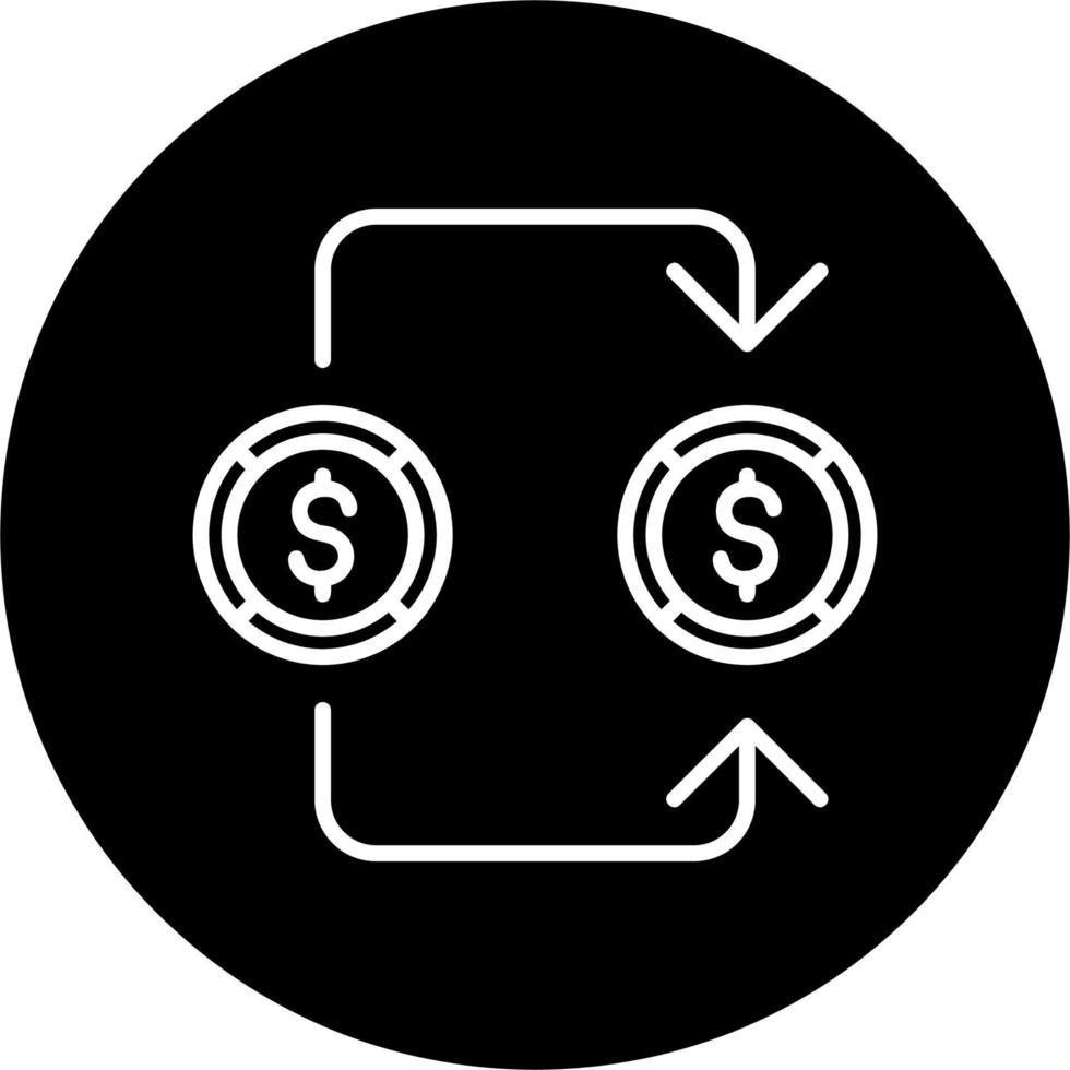 icono de vector de cambio de dinero