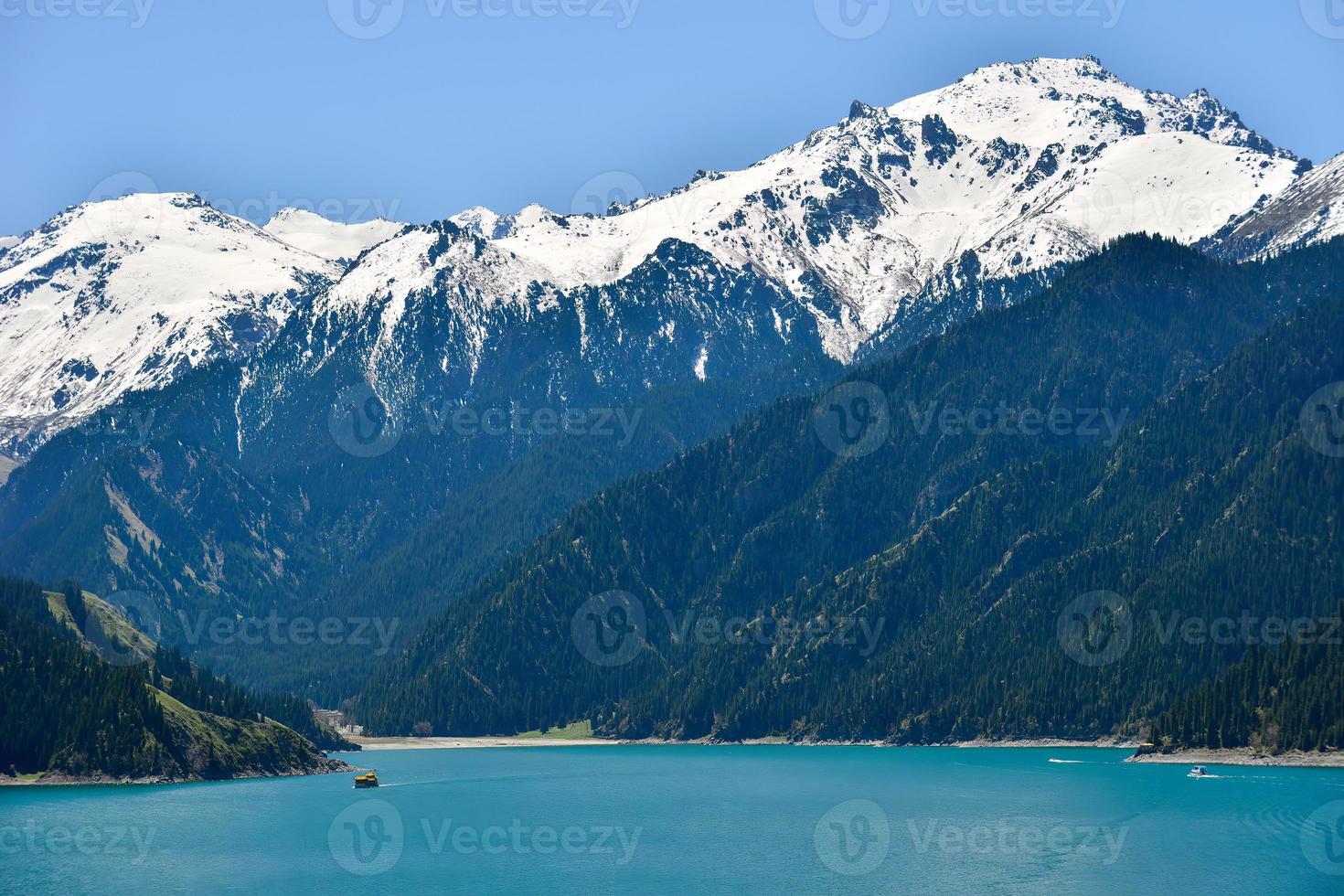 The beautiful landscape of Tianshan Lake in Mt. Tianshan, Xinjiang photo