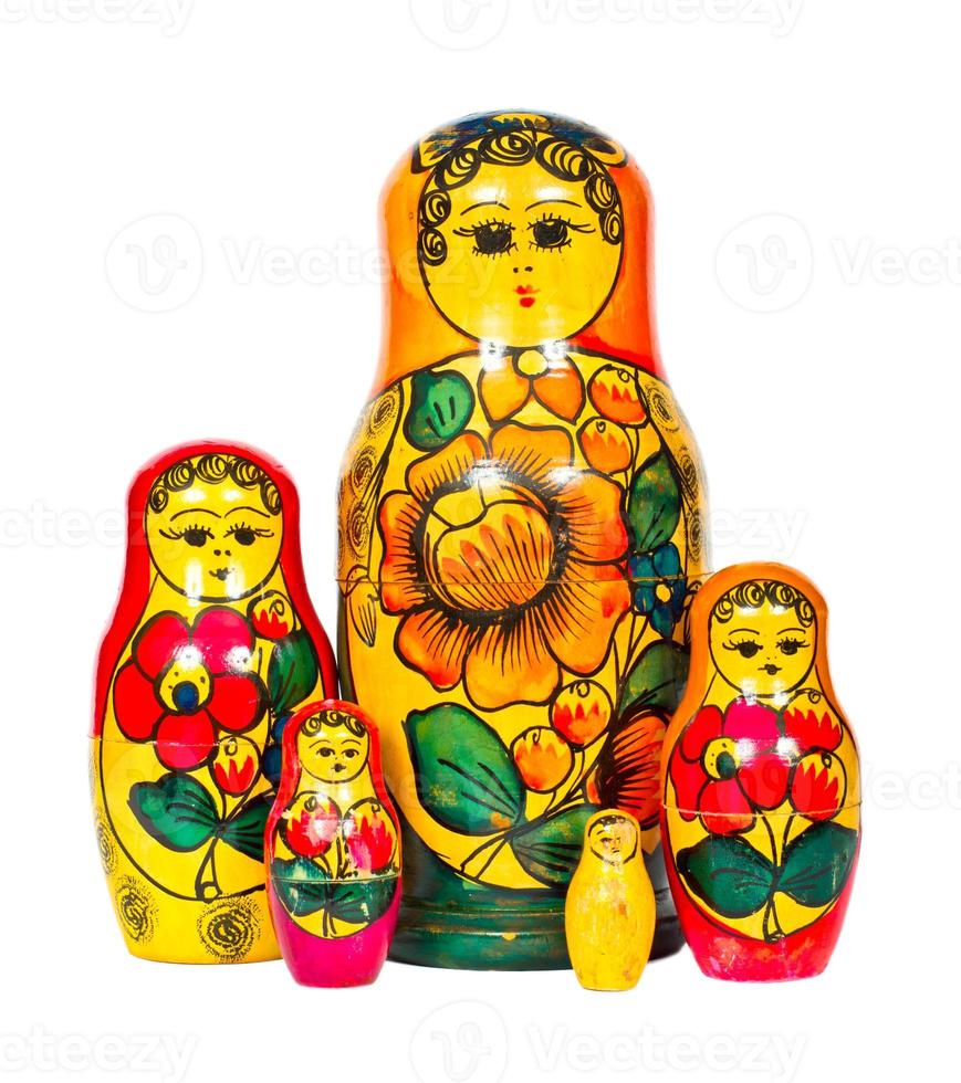 Matryoshkas on white background photo