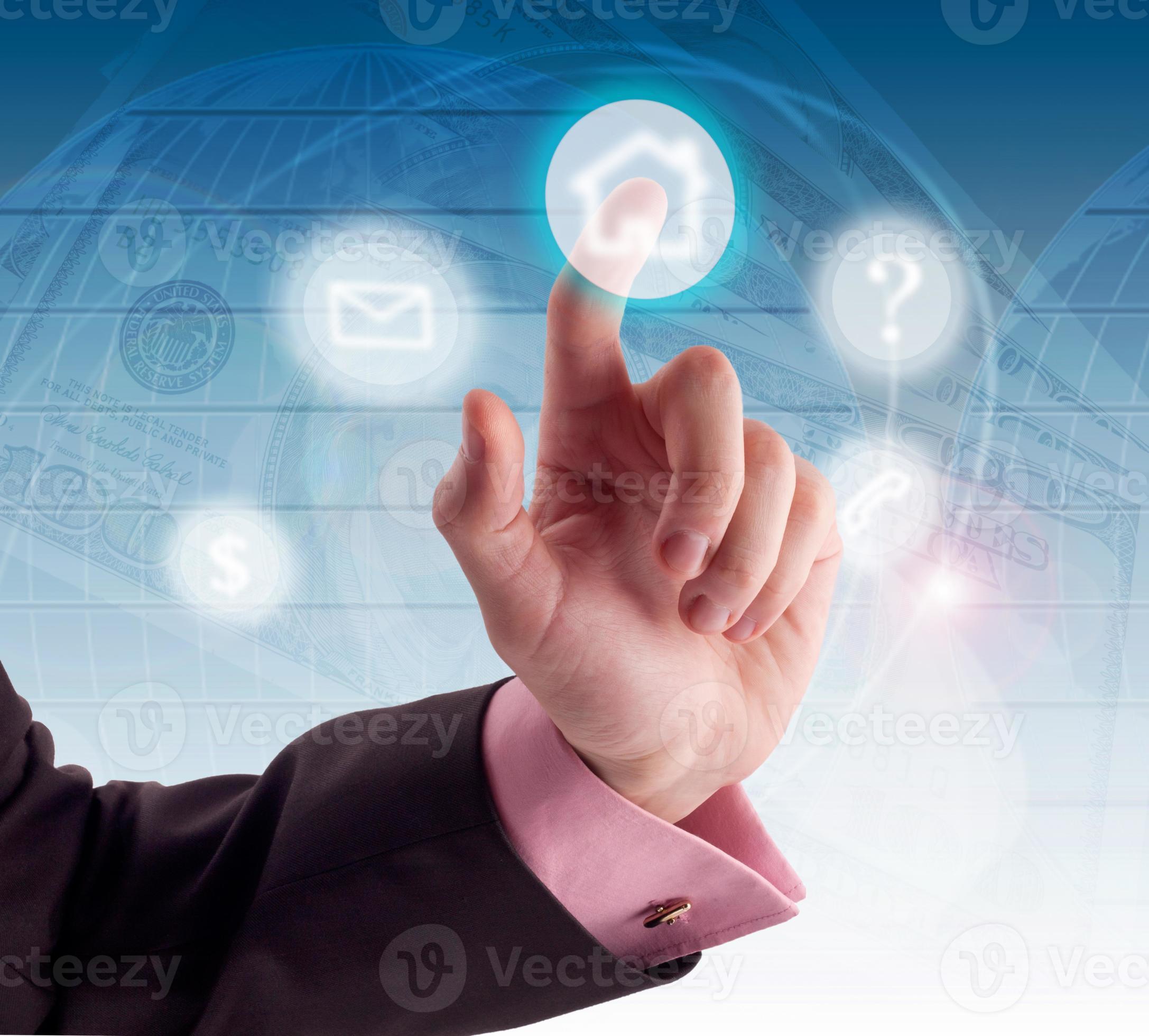 Touch screen button concept 21139133 Stock Photo at Vecteezy