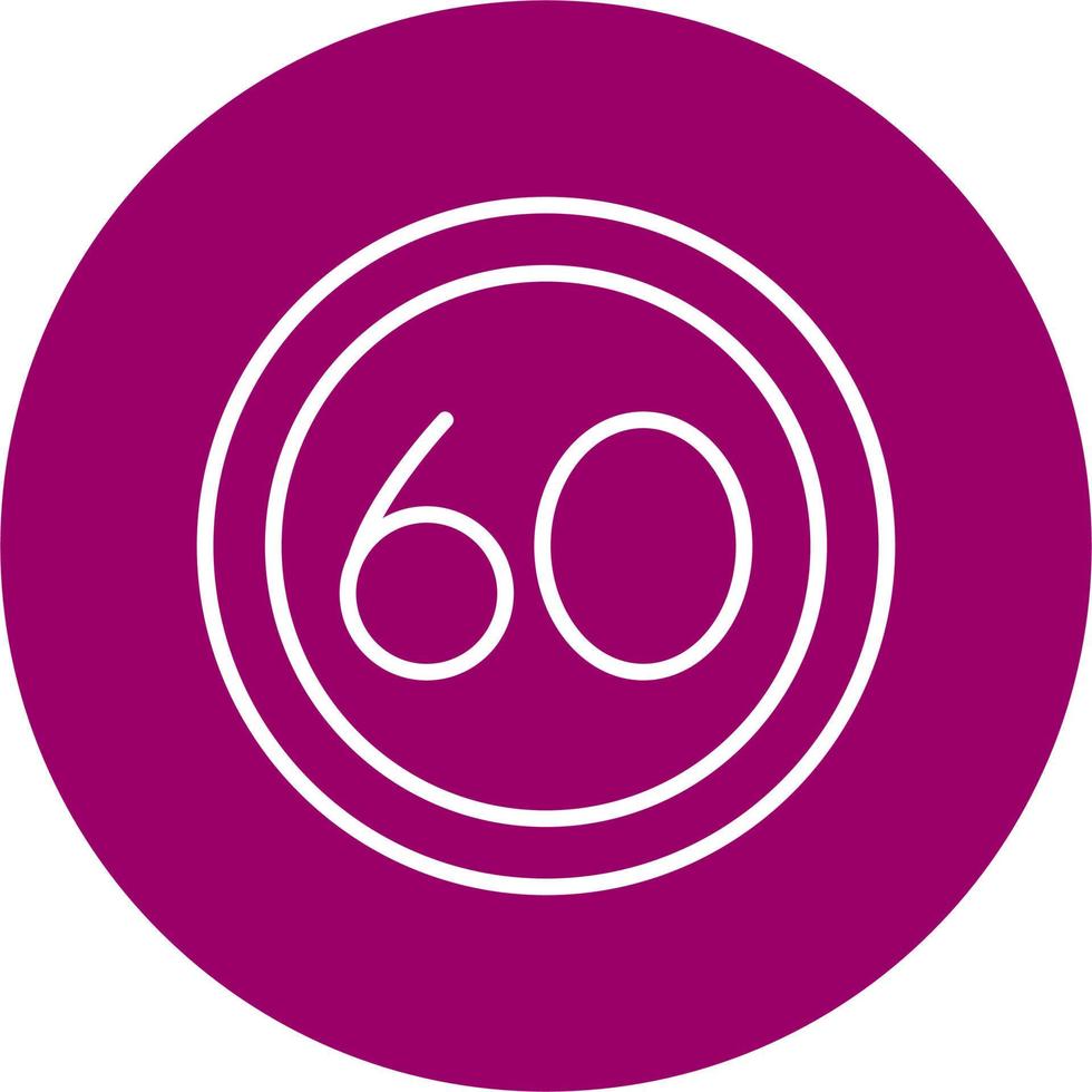 60 Speed Limit Vector Icon