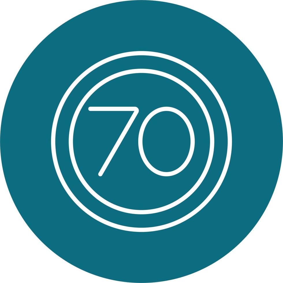 70 Speed Limit Vector Icon