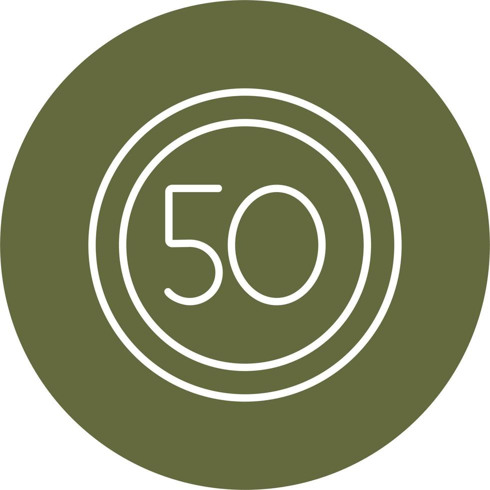 50 Speed Limit Vector Icon
