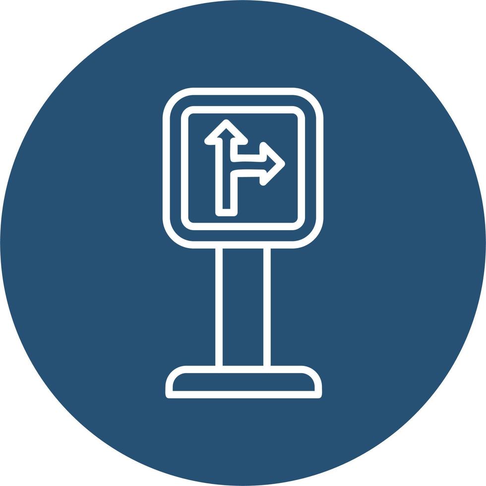Go Straight Or Right Vector Icon