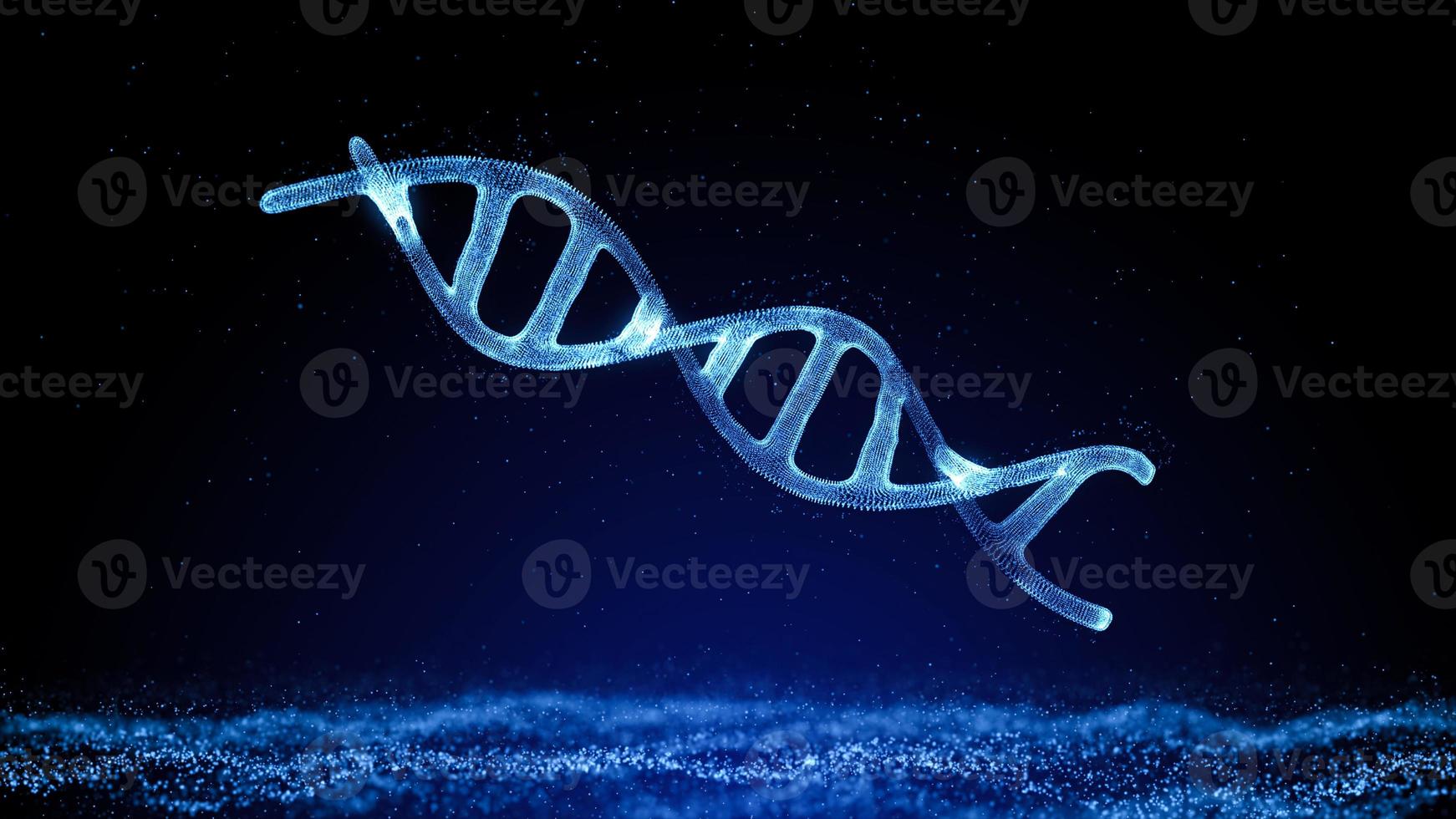 DNA structure in dark background. Science and medicine concepts. photo