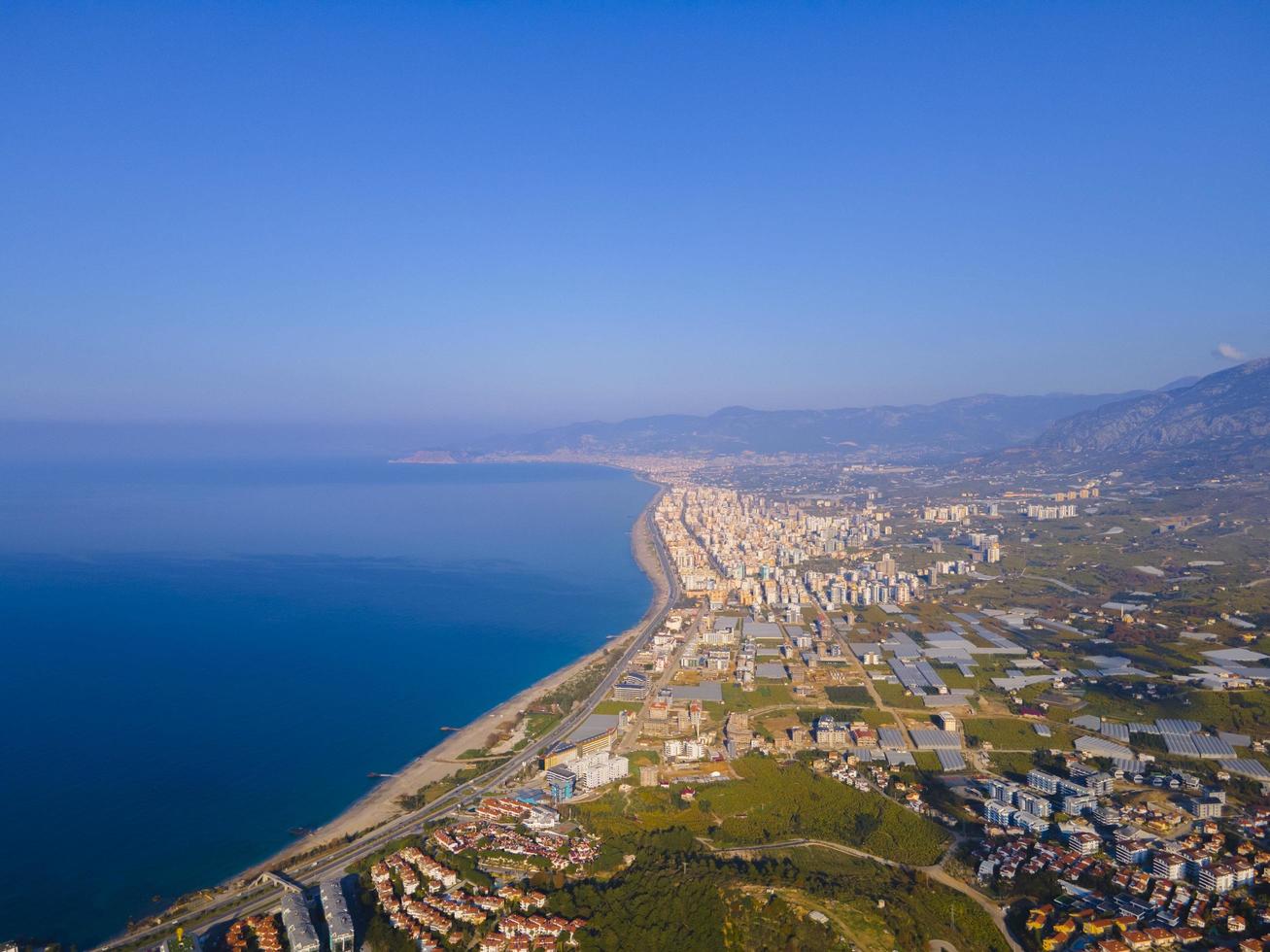 aerial sea and city photo