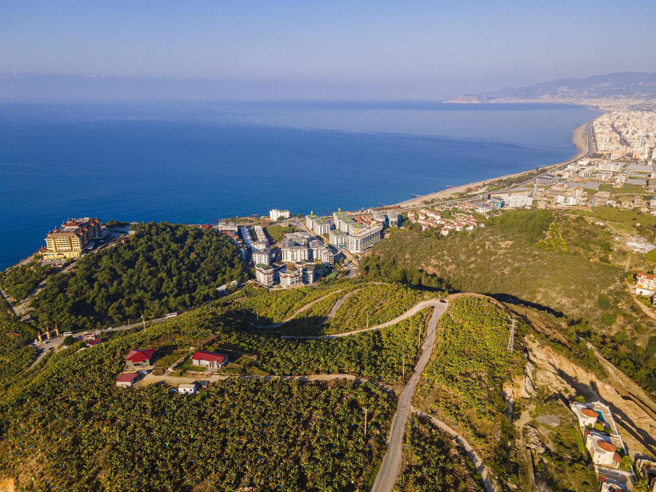 aerial sea and city photo