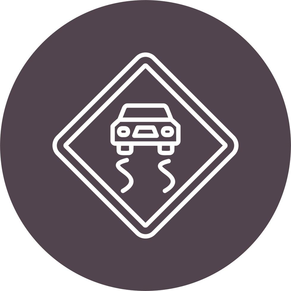 Slippery Road Vector Icon