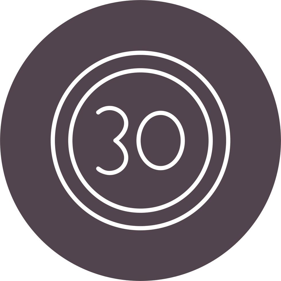 30 Speed Limit Vector Icon