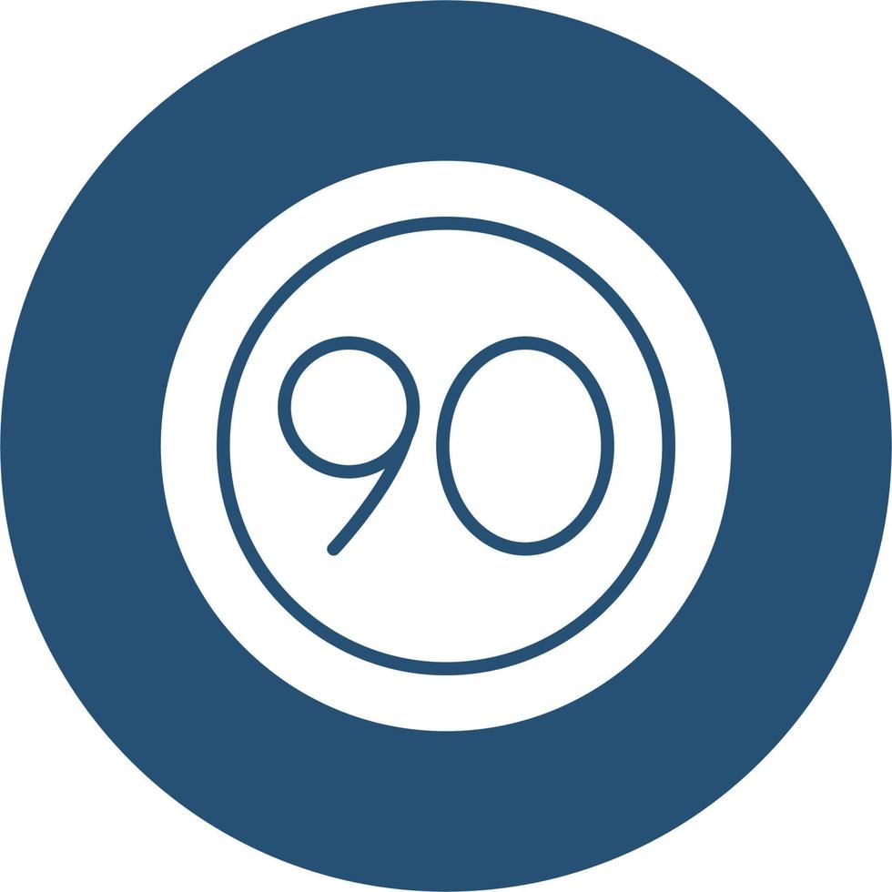 90 Speed Limit Vector Icon
