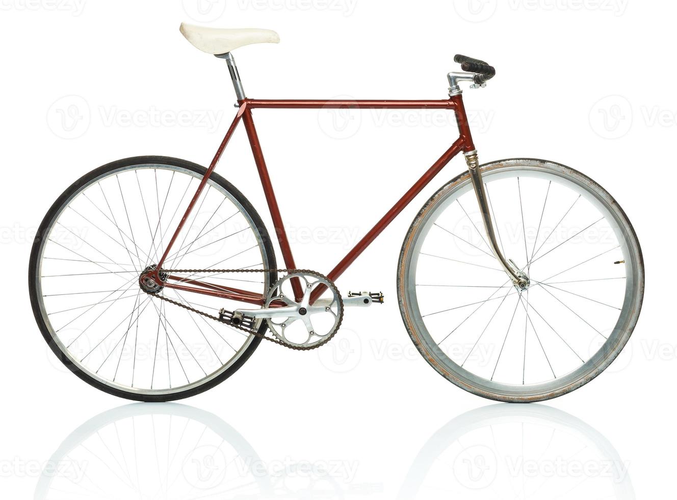 Stylish hipster bicycle isolated on white photo