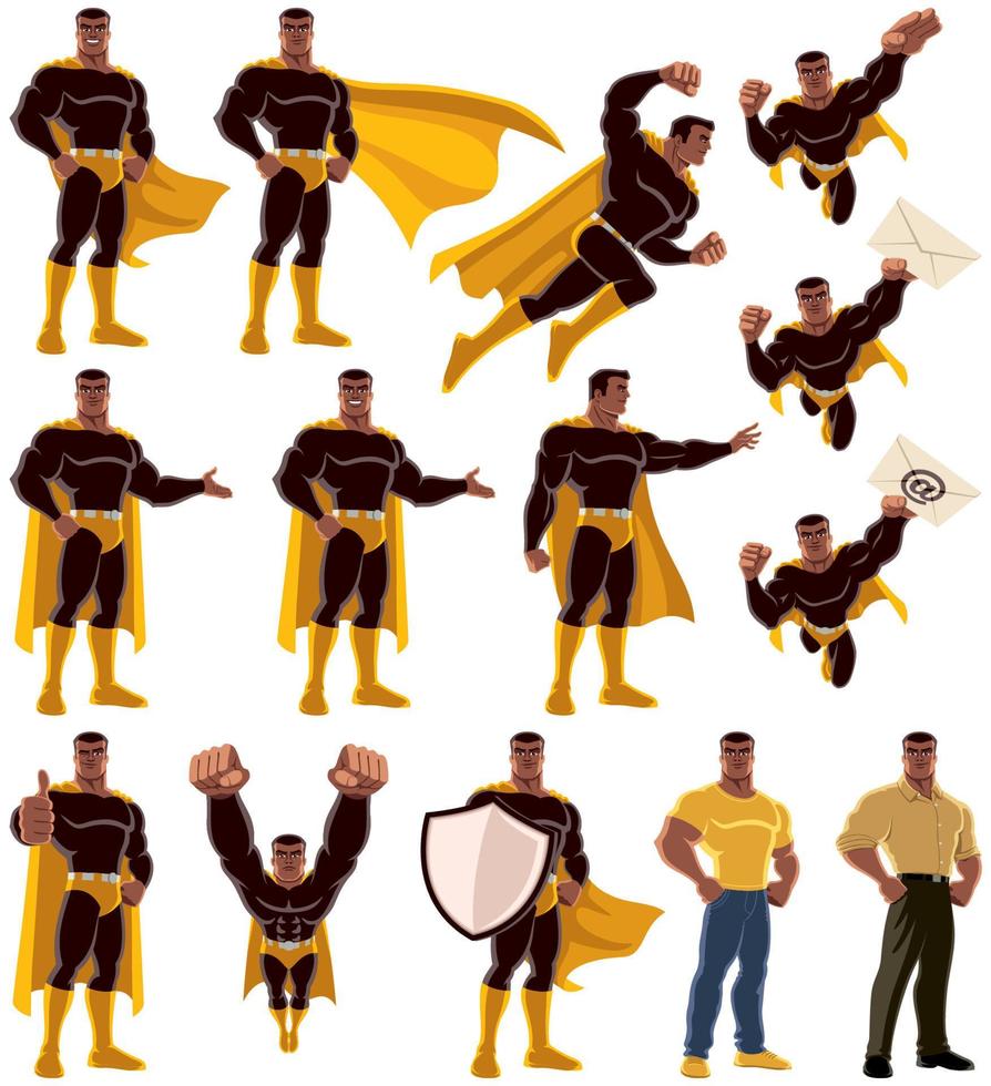 Superhero Black Set vector