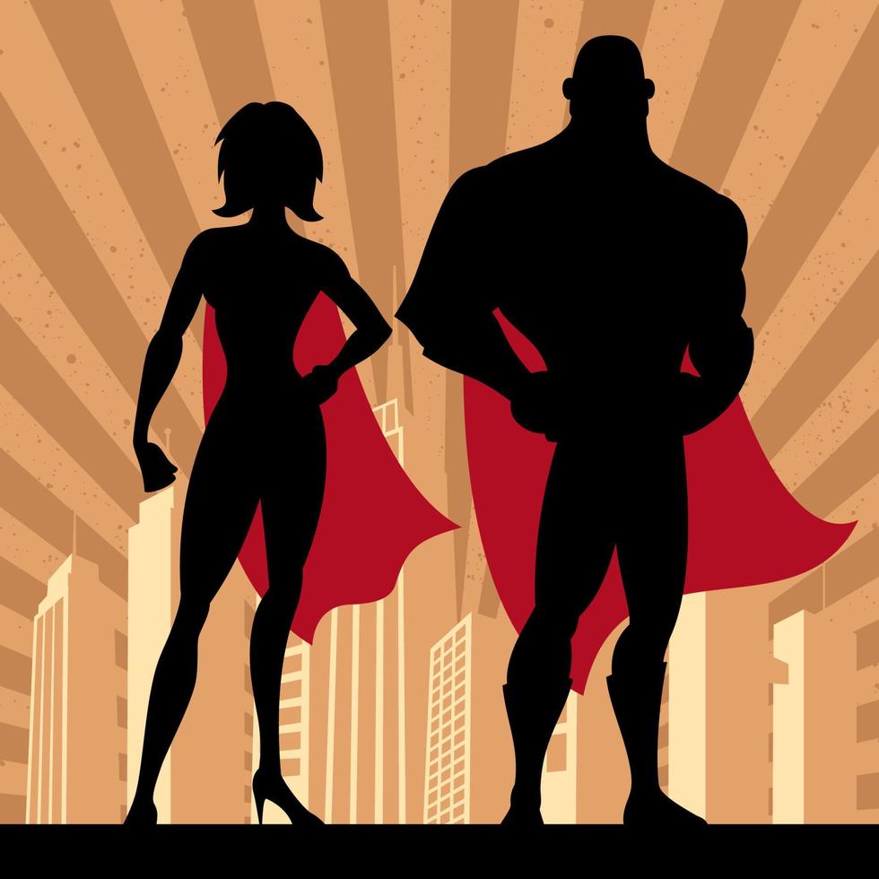 Superhero Couple 4 vector