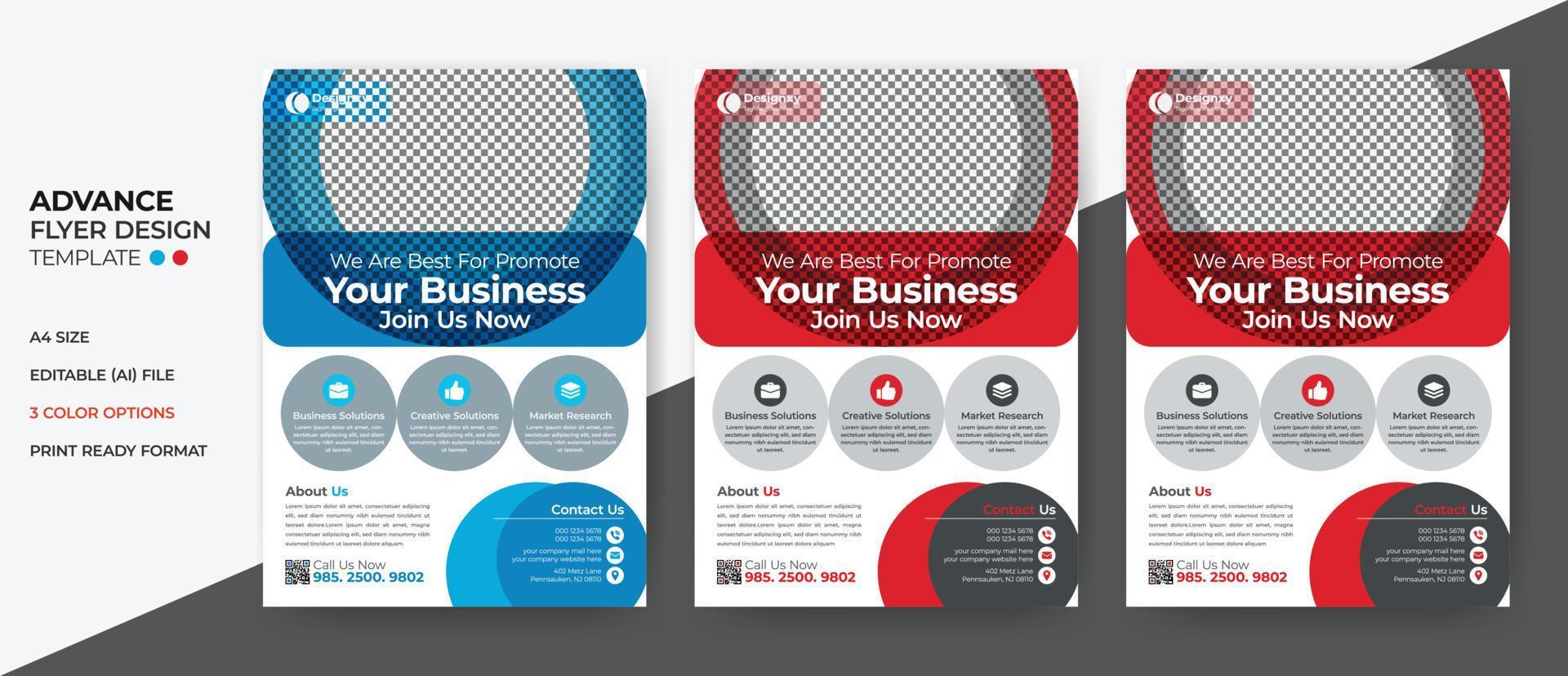 Four business Corporate flyer design layout template A4 vector