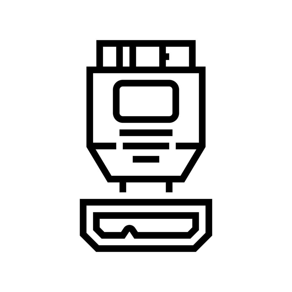 USB micro si línea icono vector ilustración