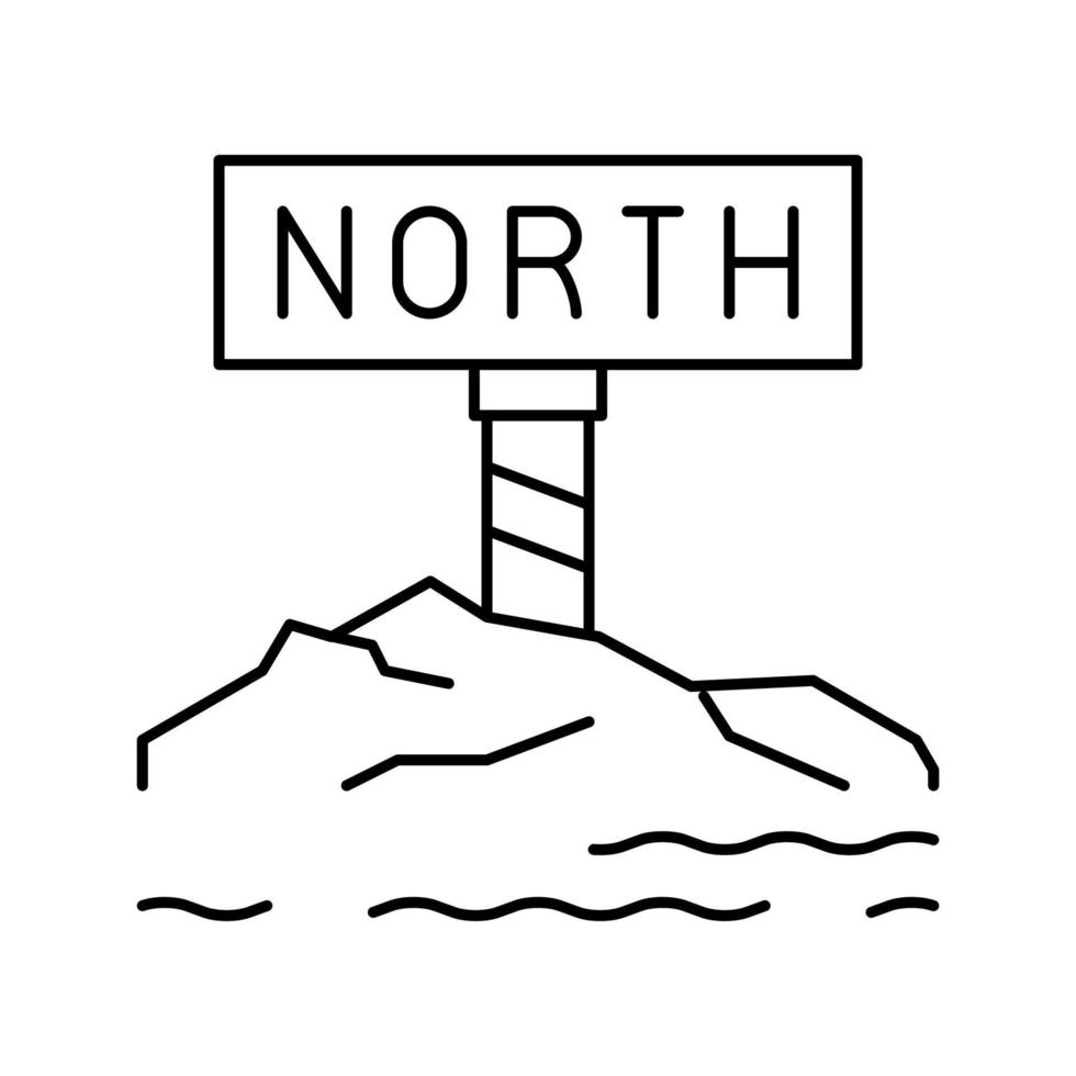 ilustración de vector de icono de línea de polo norte