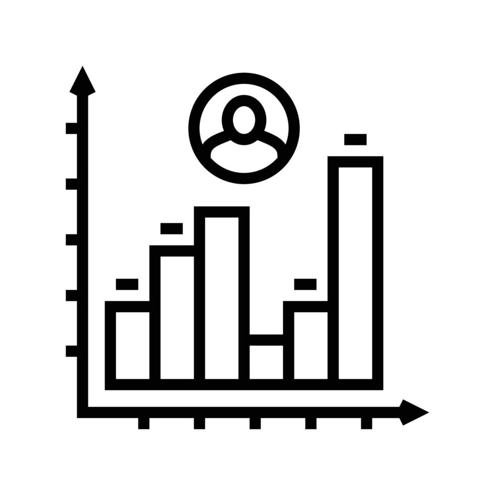 track your progress business line icon vector illustration