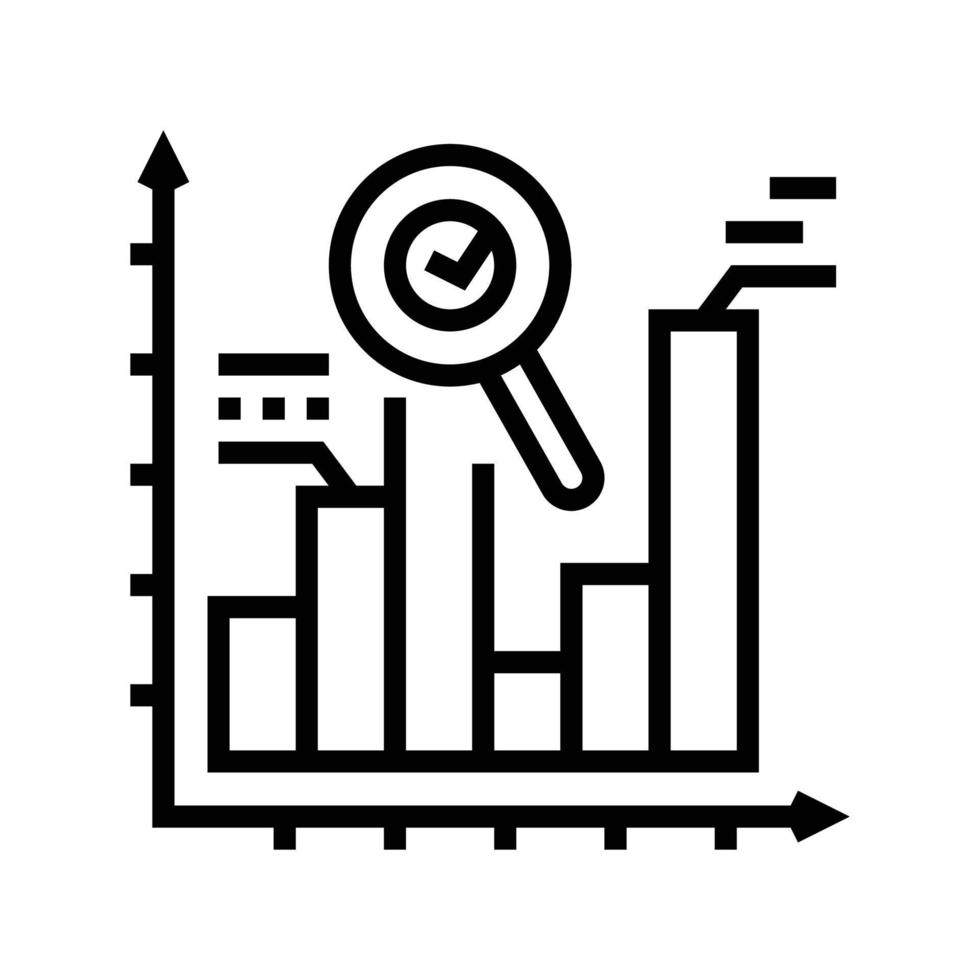 review progress line icon vector illustration