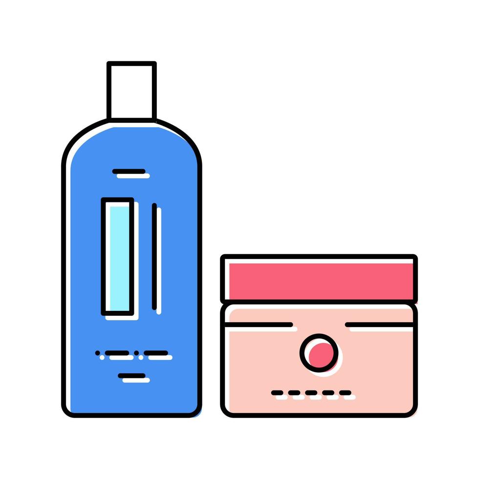 perm and hair straightener packages color icon vector illustrati
