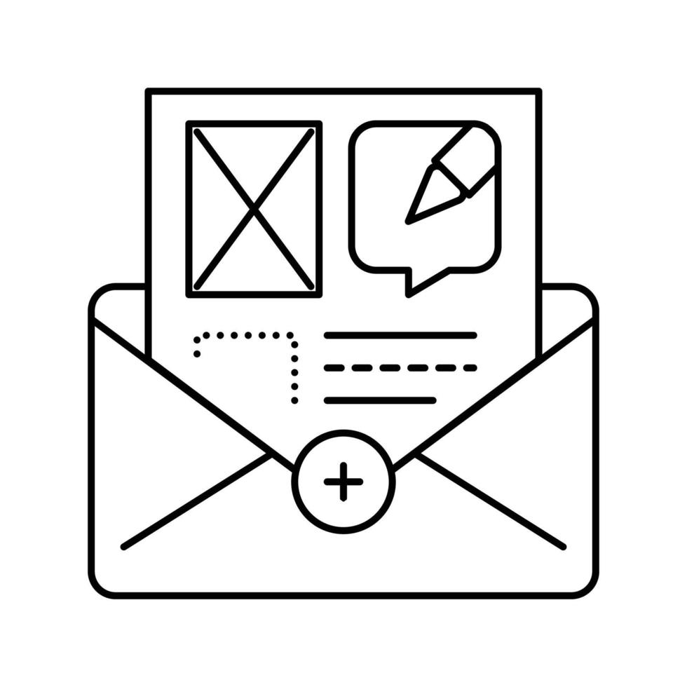 create newsletter marketing line icon vector illustration