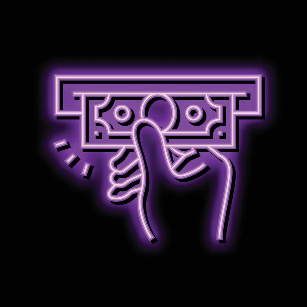 withdraw neon glow icon illustration vector