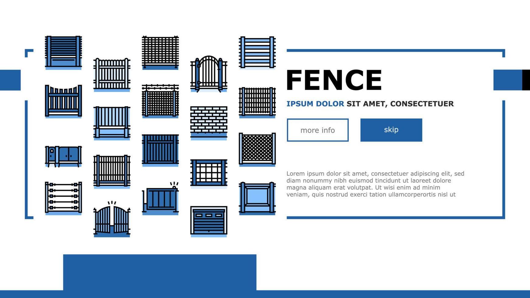 Fence And Gate Exterior Security landing header vector