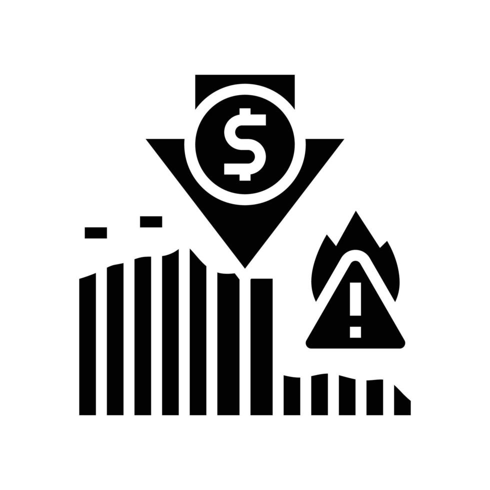 sudden change market trends financial crisis glyph icon vector illustration