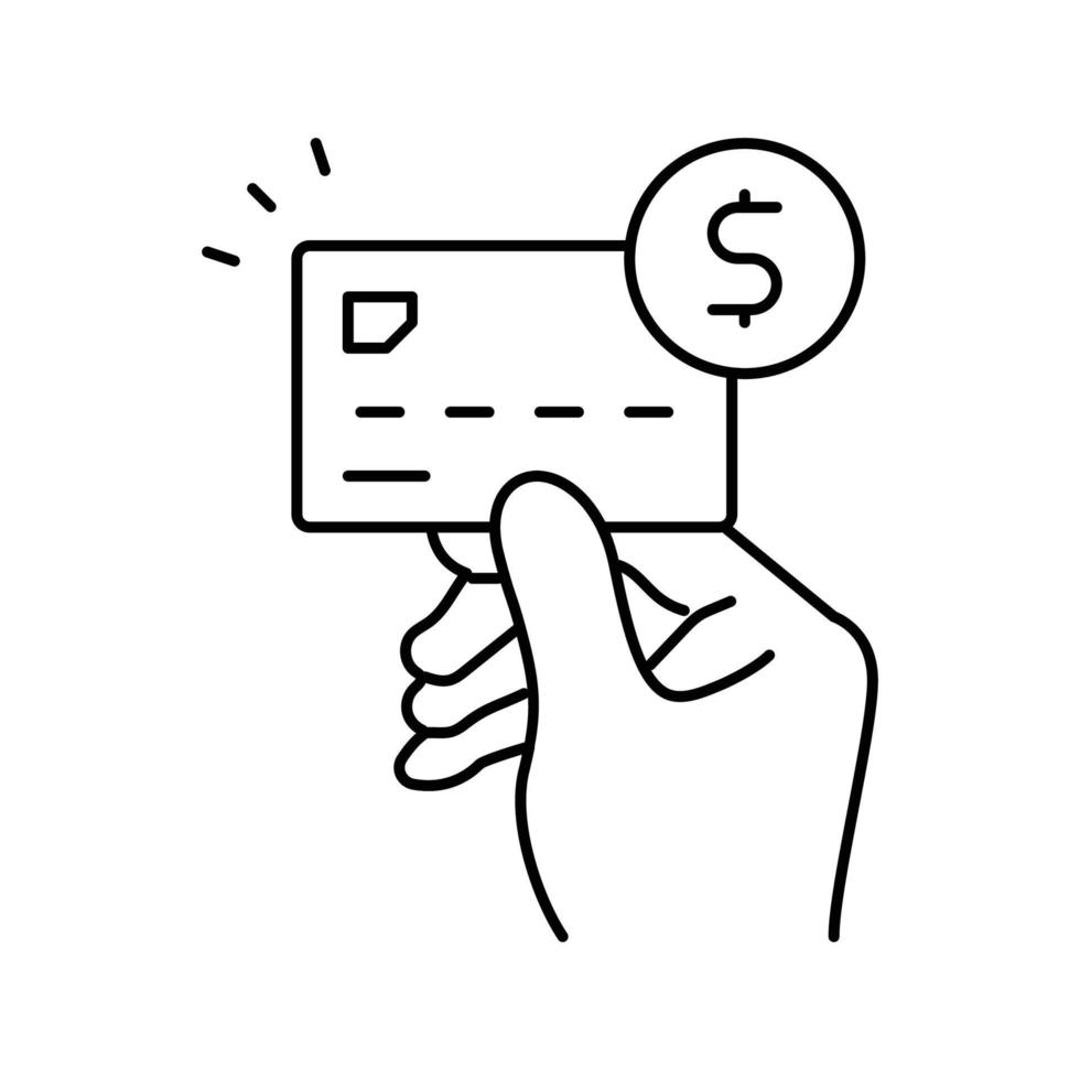 debit card payment line icon vector illustration