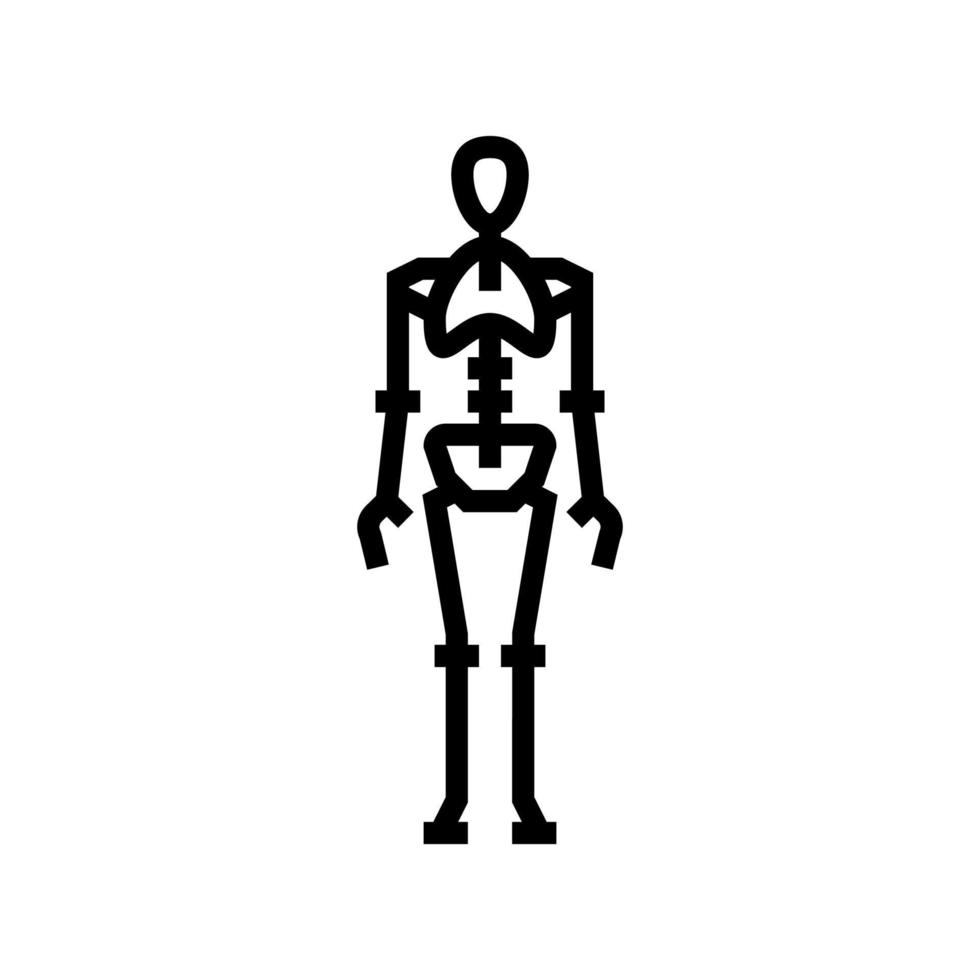 skeleton bones human line icon vector illustration