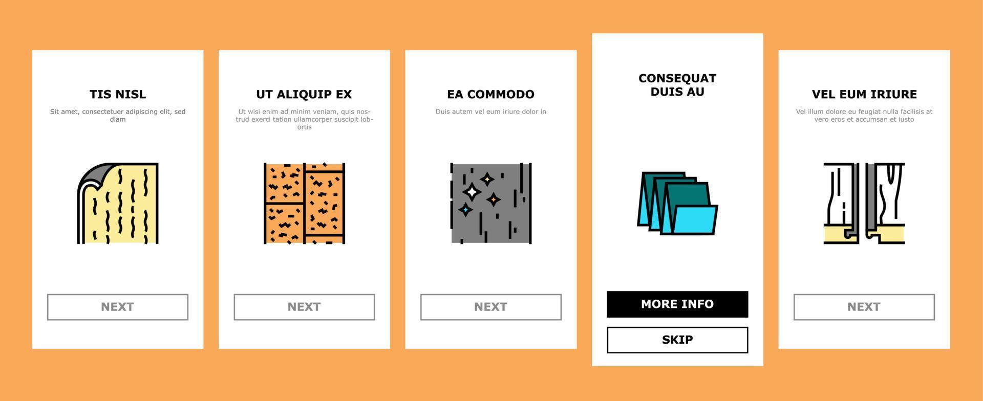 Floor Installation Onboarding Icons Set Vector