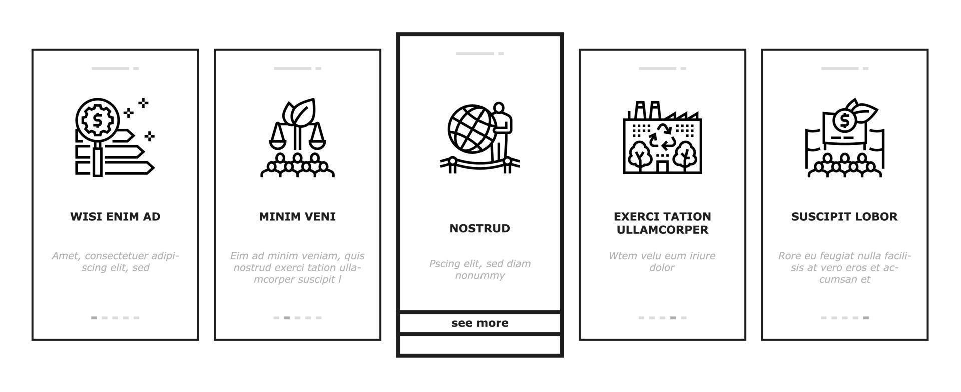 conjunto de iconos de incorporación de la industria de la economía verde vector