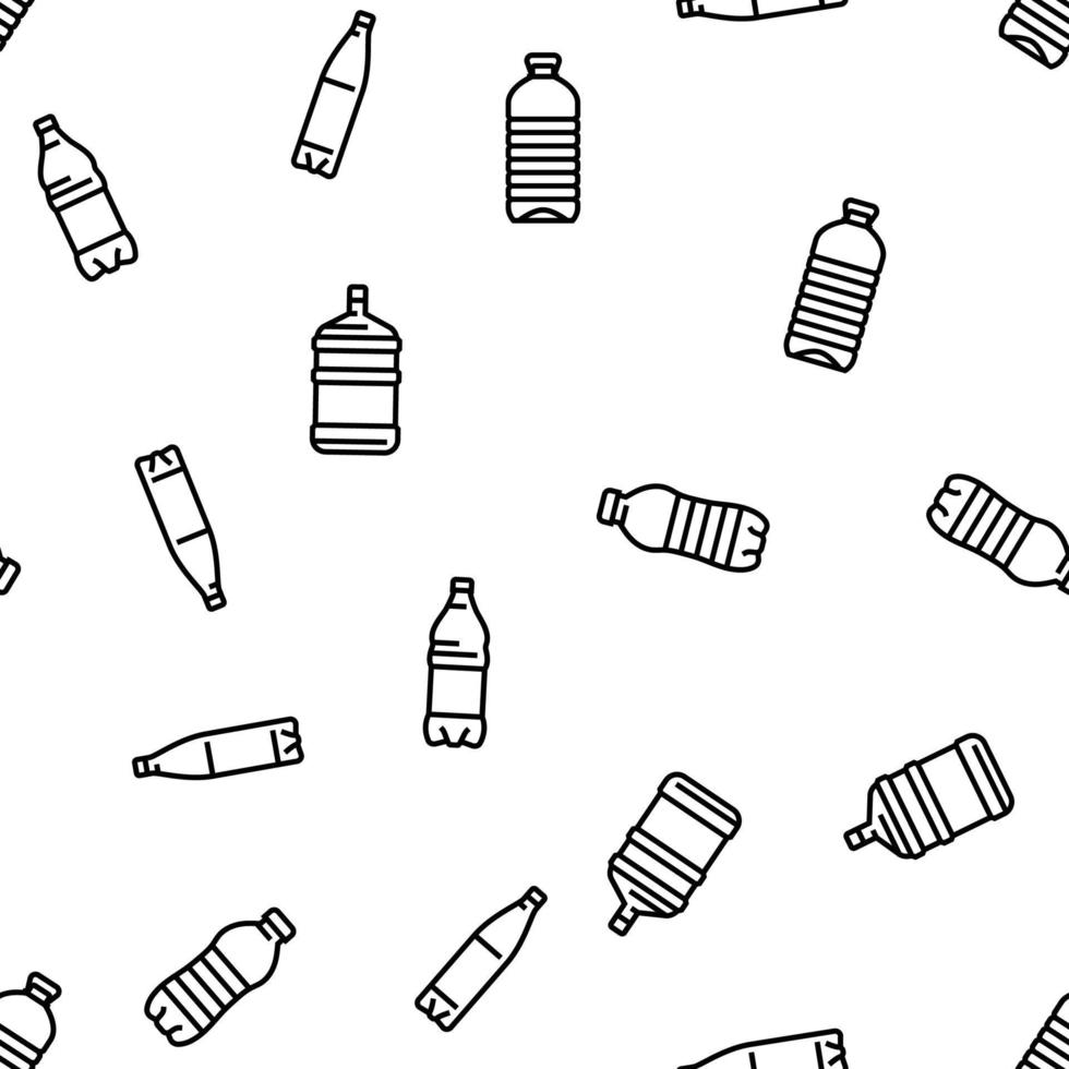 bottle plastic water drink empty vector seamless pattern