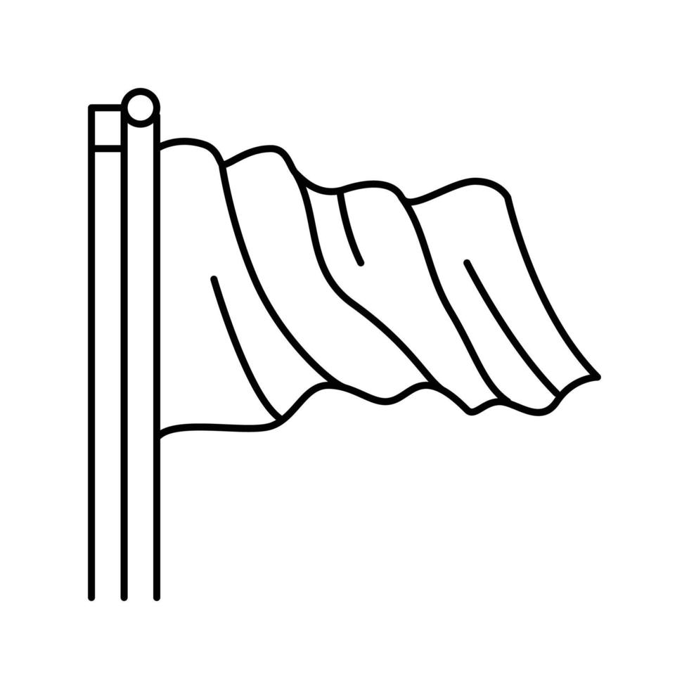 waving flag line icon vector illustration