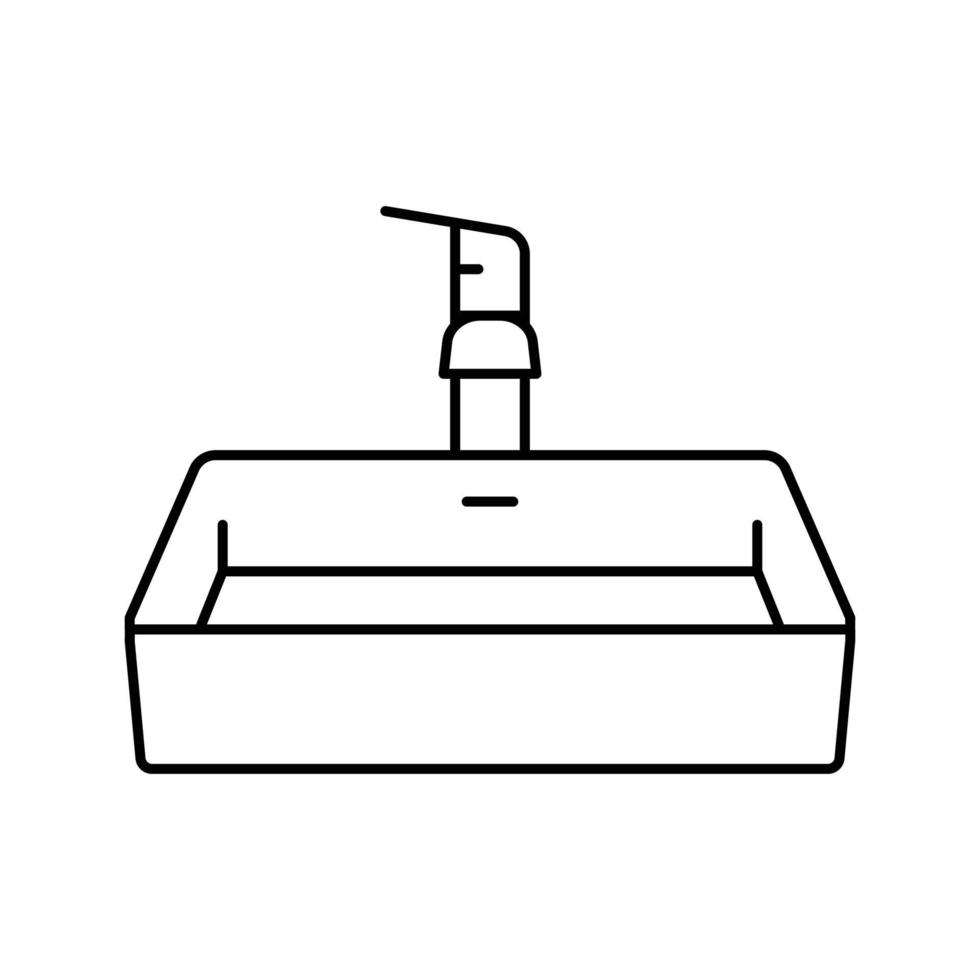 lavabo baño interior línea icono vector ilustración