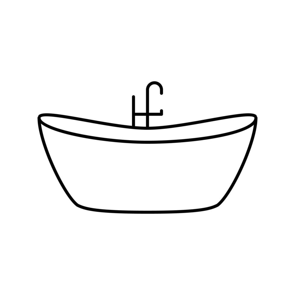 bath bathroom interior line icon vector illustration