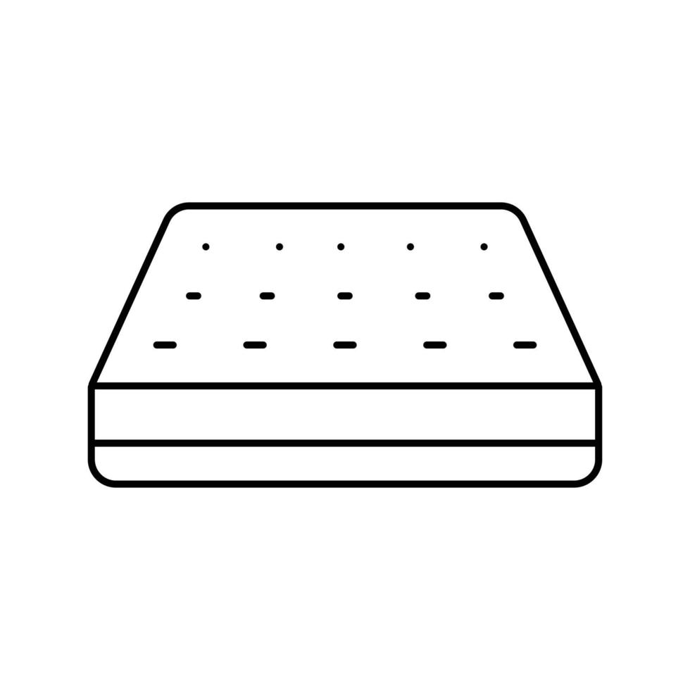 memory foam mattress bedroom interior line icon vector illustration
