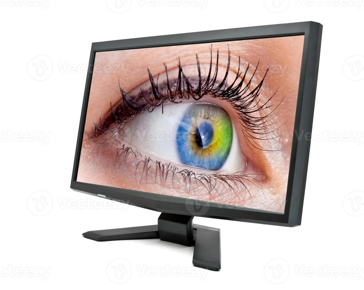 Eye on a monitor photo