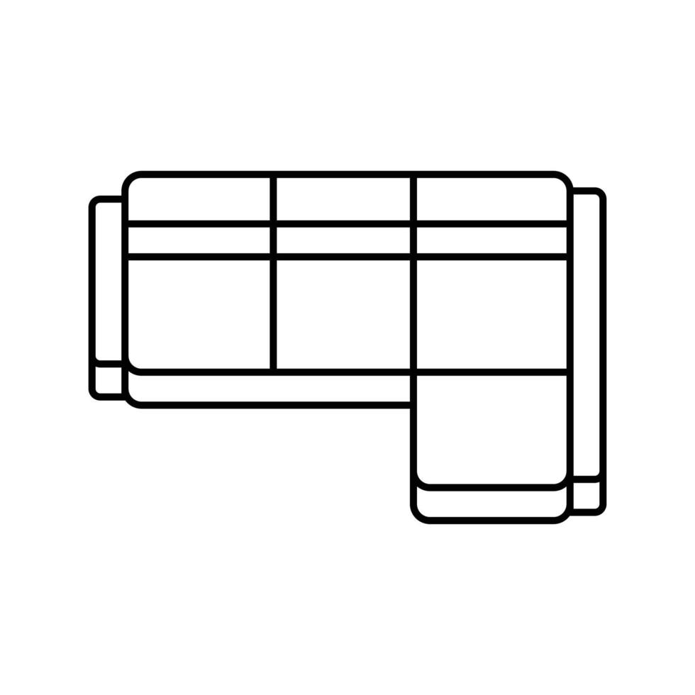 corner sofa top view line icon vector illustration