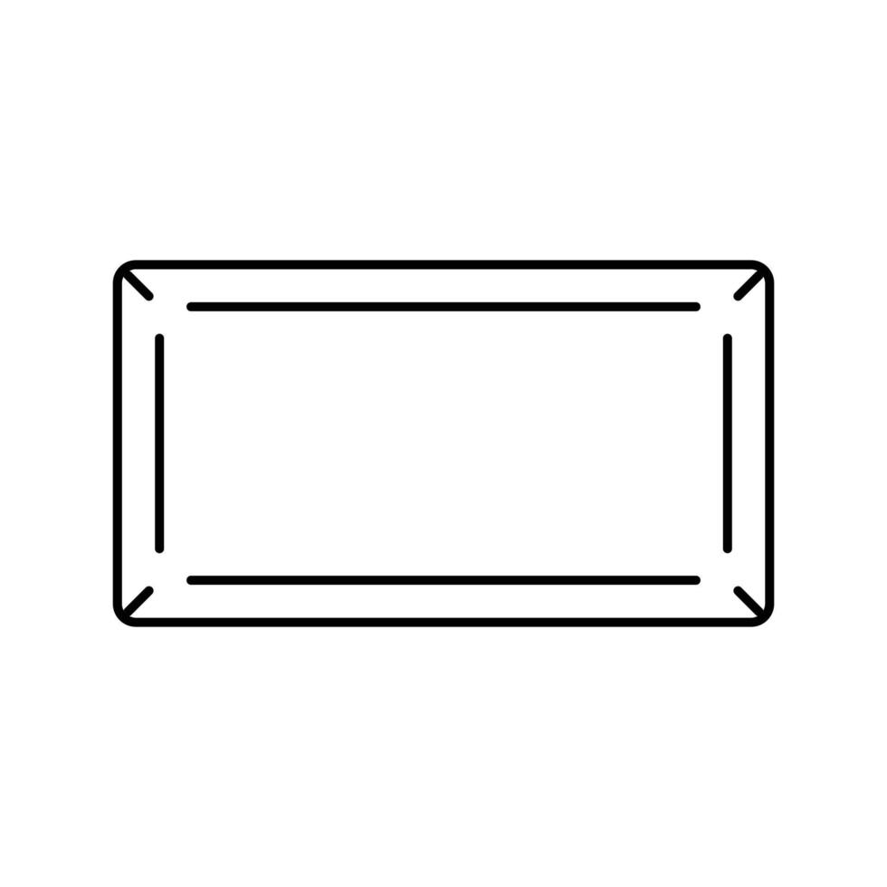big kitchen table top view line icon vector illustration