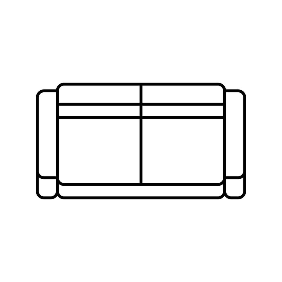 sofá dos secciones parte superior ver línea icono vector ilustración
