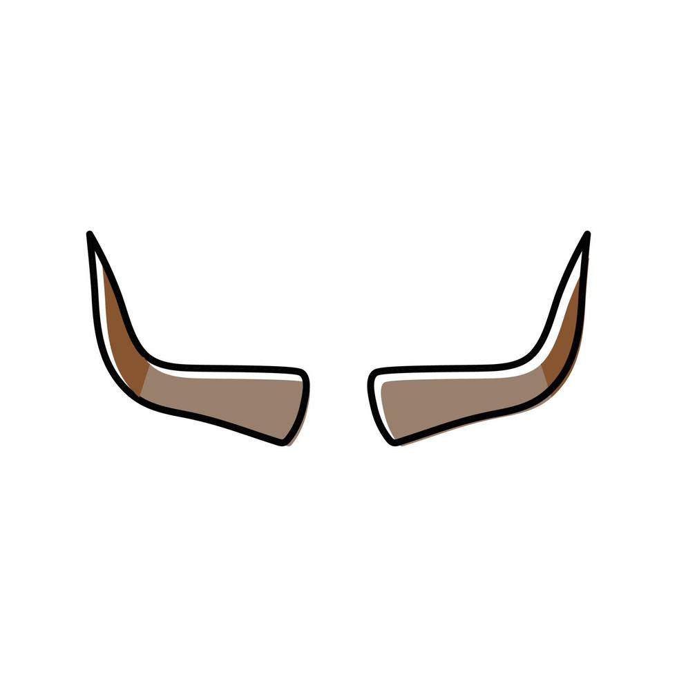 bull horn animal color icon vector illustration