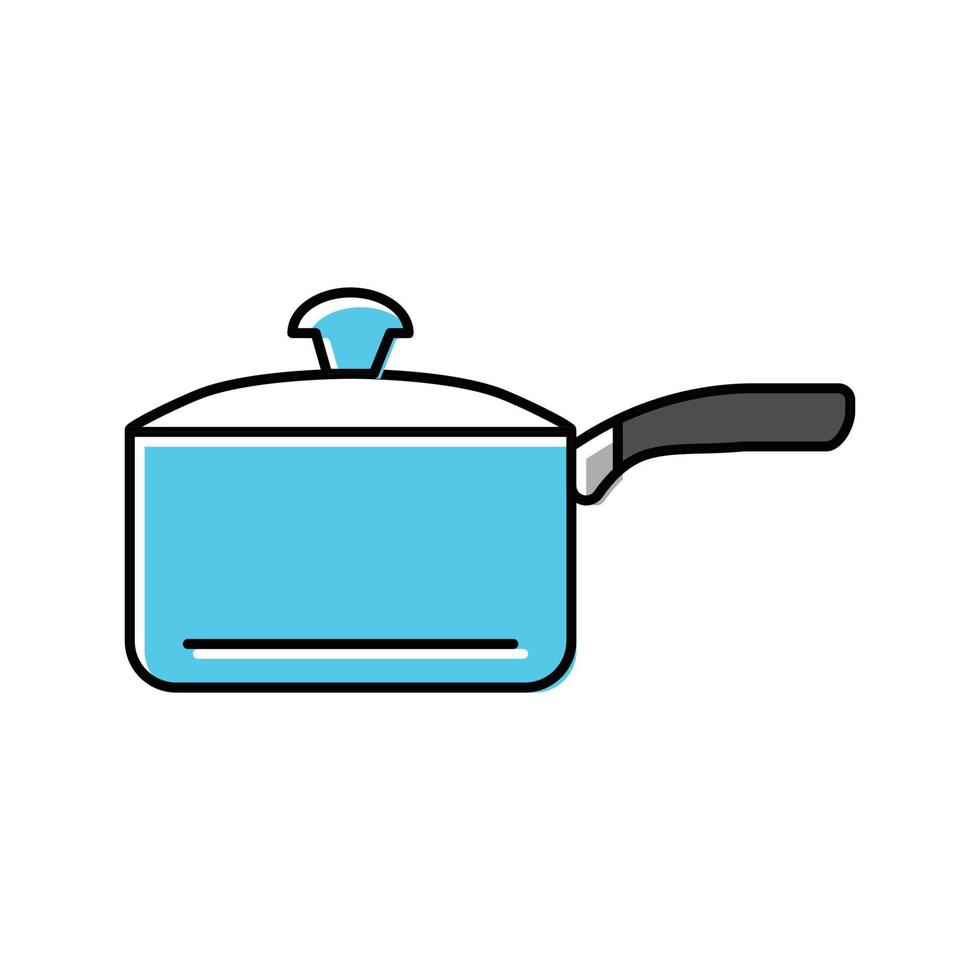 ceramic saucepan kitchen cookware color icon vector illustration