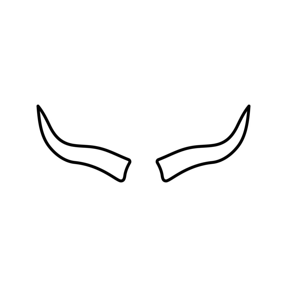 toro fauna silvestre animal línea icono vector ilustración
