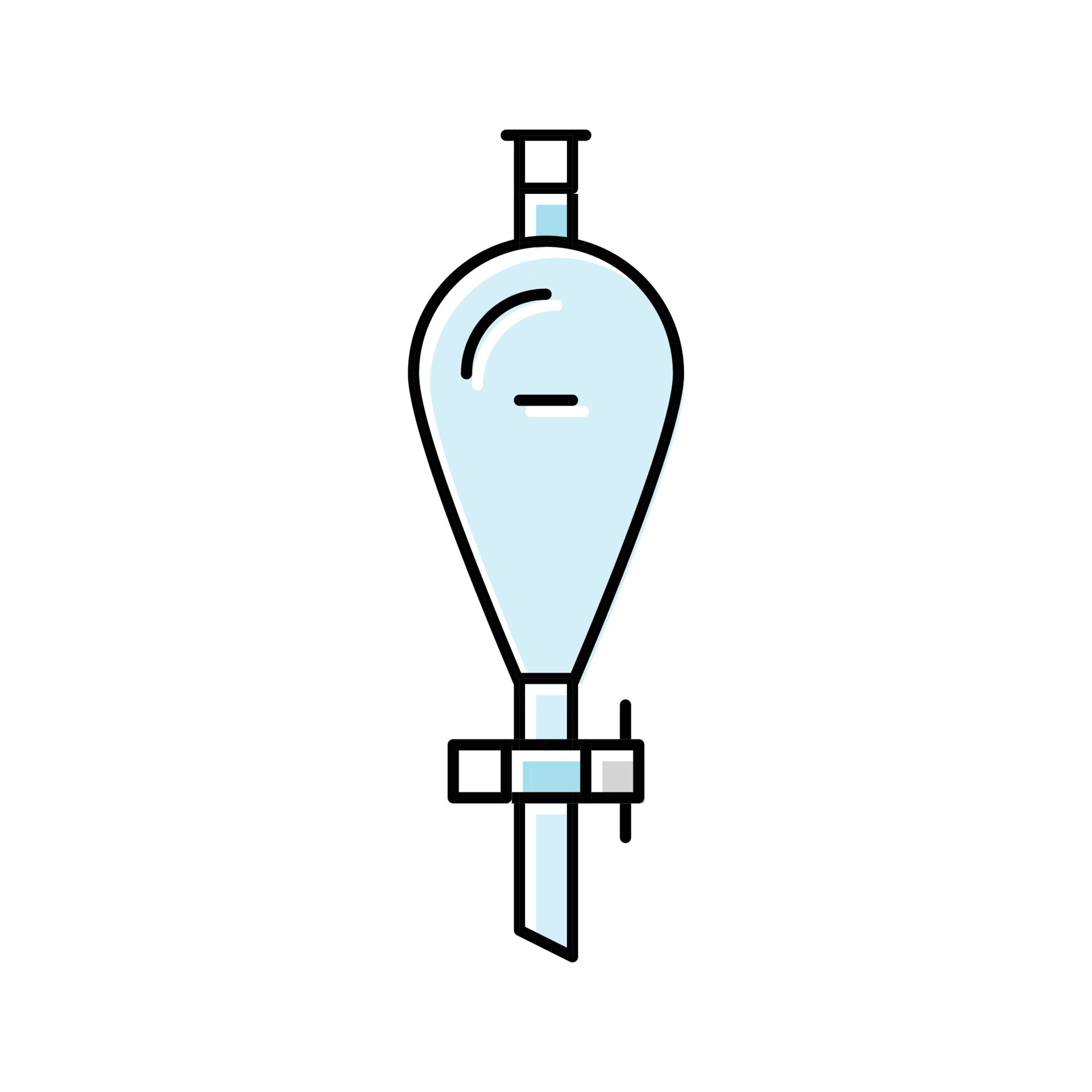 separatory funnel chemical glassware lab color icon vector illustration