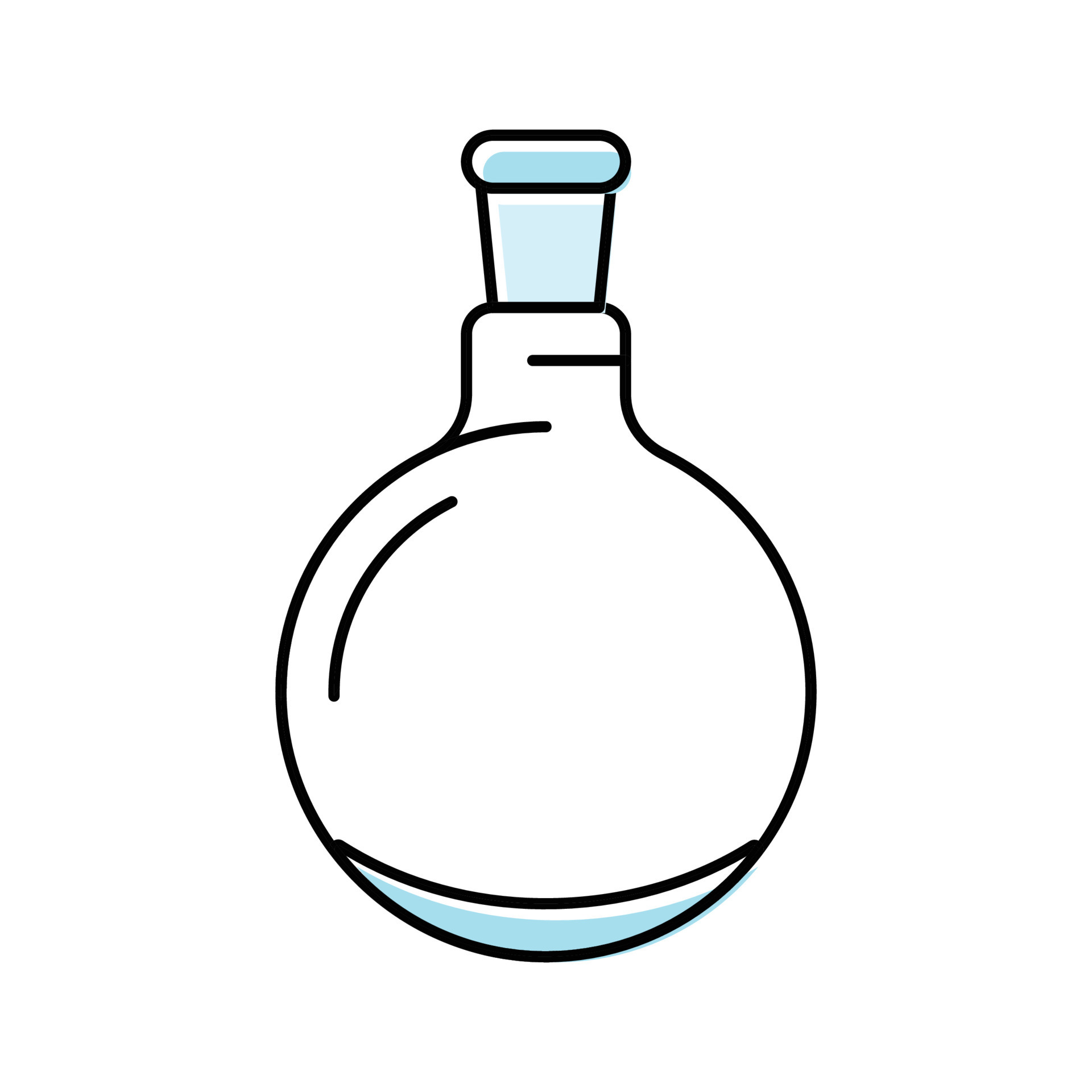 round bottomed flask chemical glassware lab color icon vector