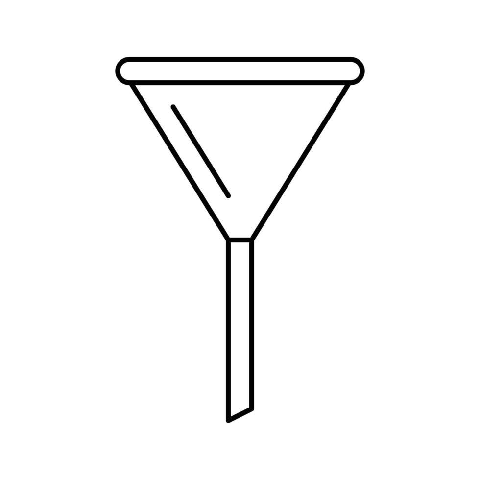 embudo químico cristalería laboratorio línea icono vector ilustración