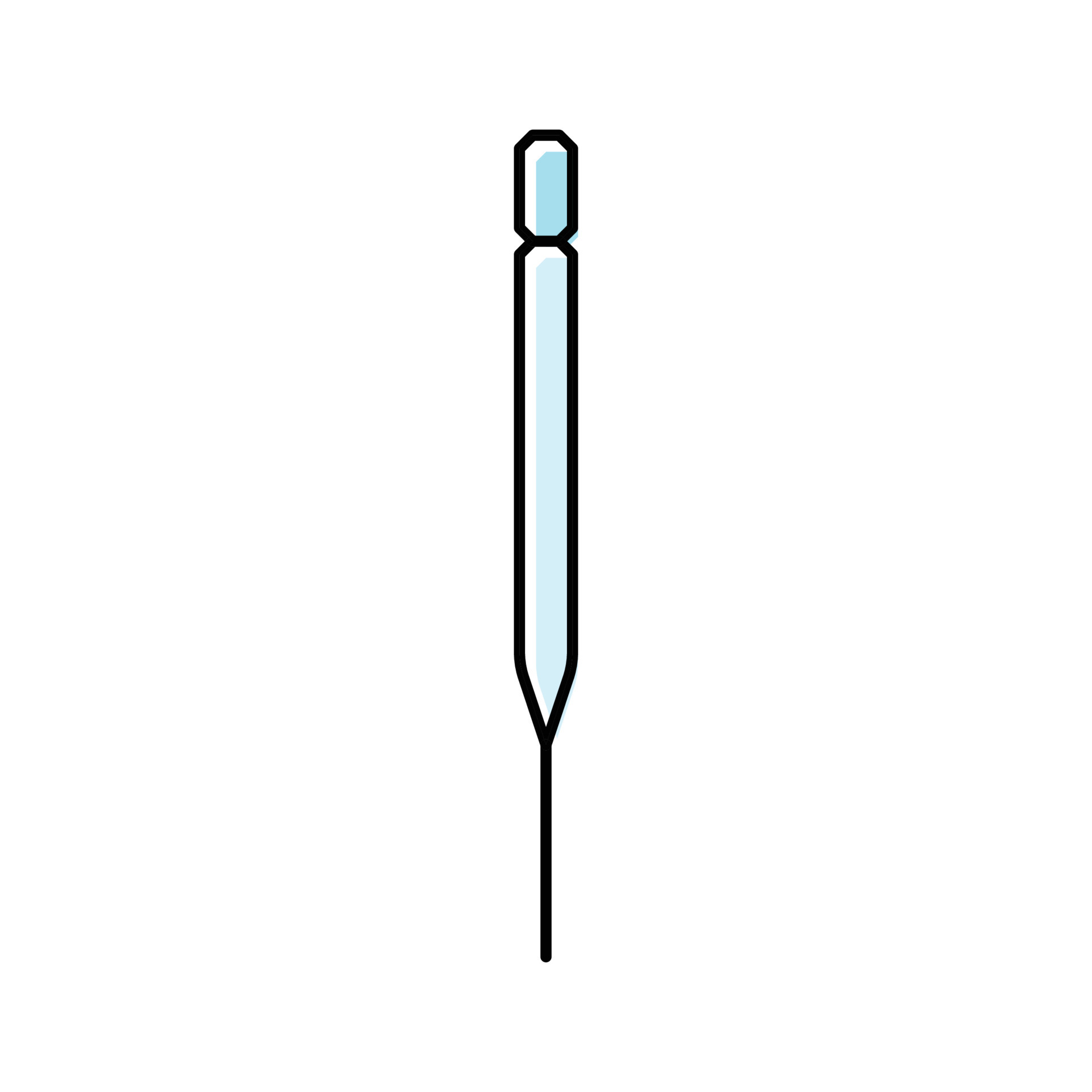 pasteur pipette chemical glassware lab color icon vector illustration