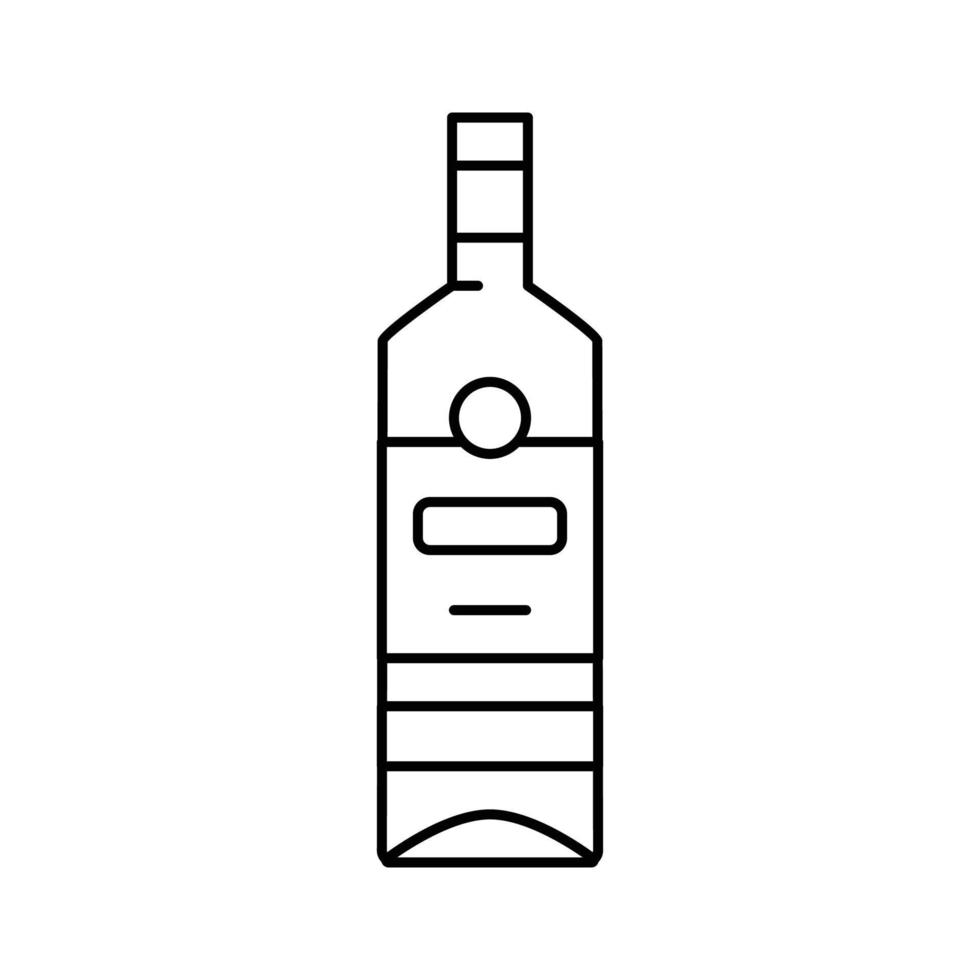 Ron vaso botella línea icono vector ilustración