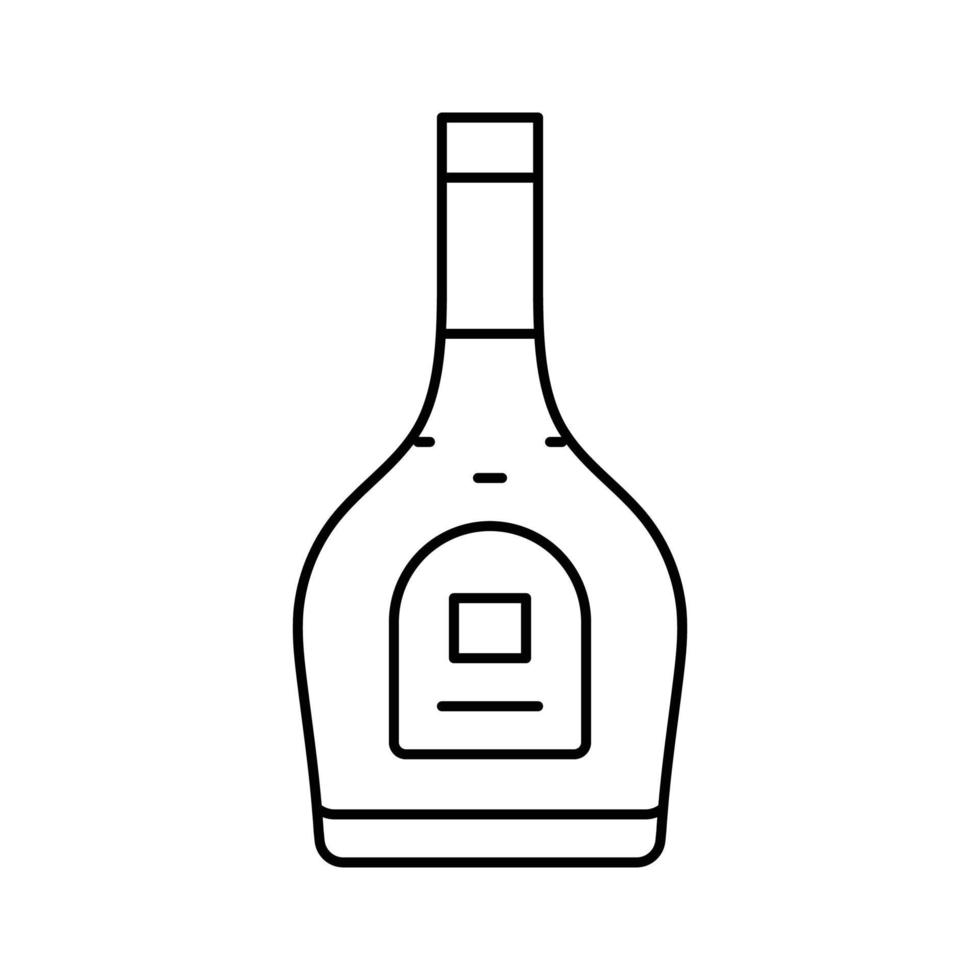 brandy glass bottle line icon vector illustration