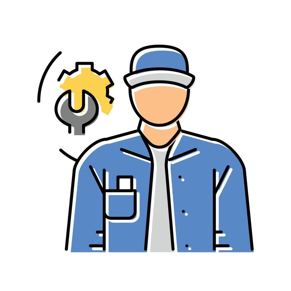 maintenance mechanic repair worker color icon vector illustration